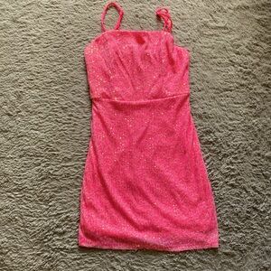 Pink sequin homecoming dress